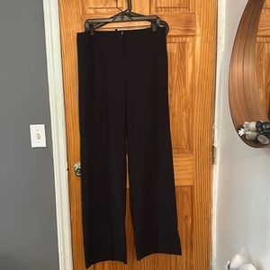 Long black dressy pants.